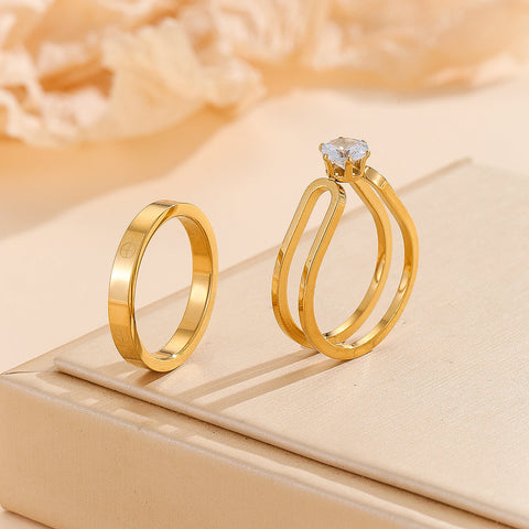 Best Buy™ Elegant Golden Dou Halo Ring