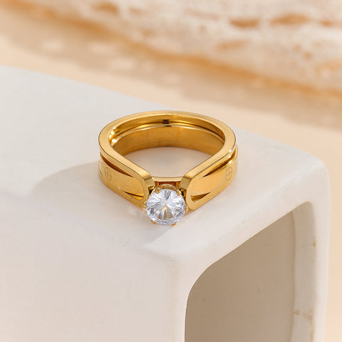 Best Buy™ Elegant Golden Dou Halo Ring